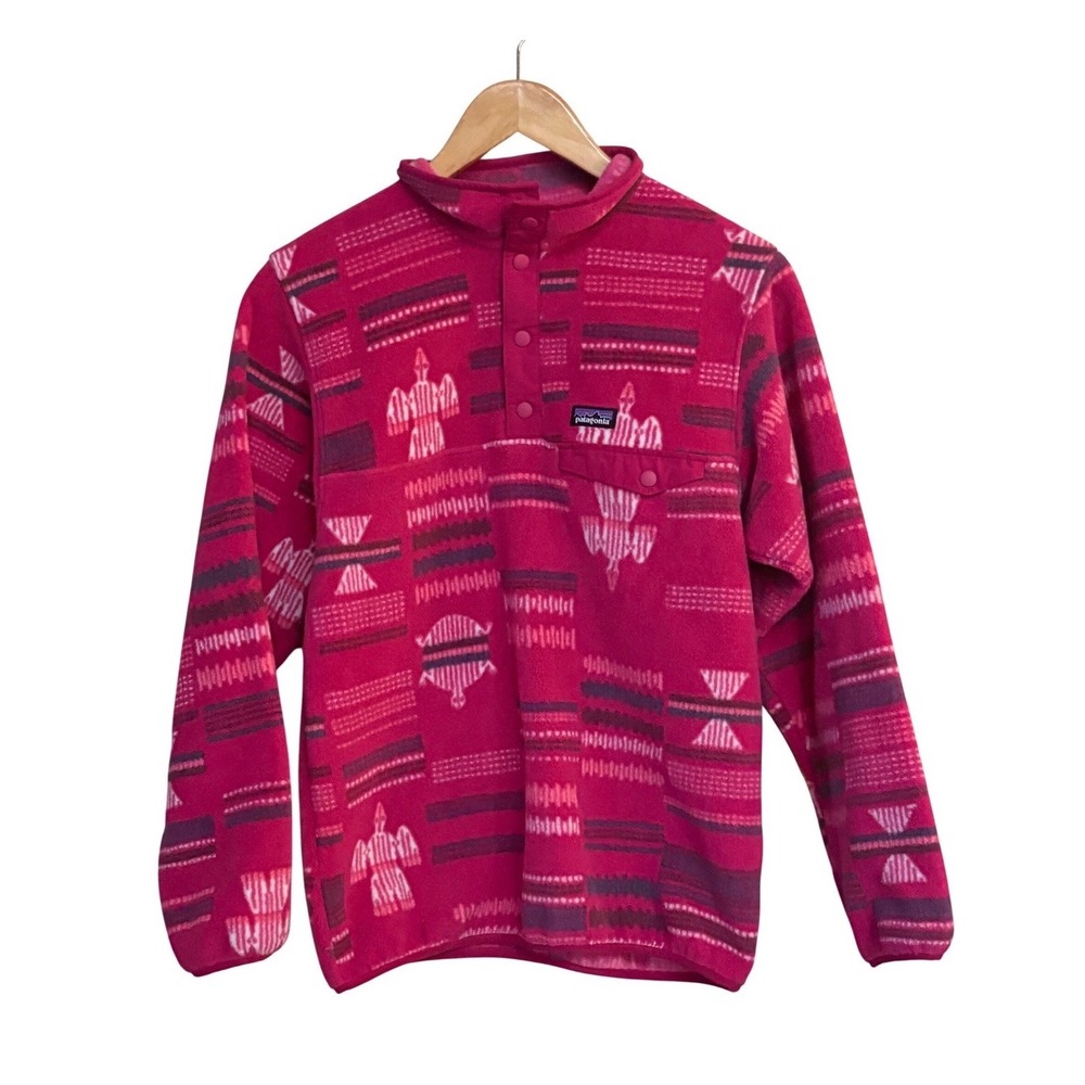Patagonia Girls XL Synchilla Snap-T Fleece Pink Thunderbird  Women's XS